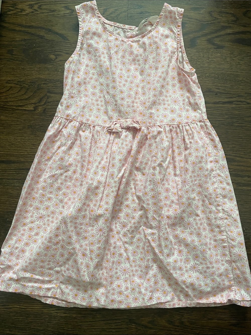 H&M Girls Pink Daisy-Print Sleeveless Dress - Like New